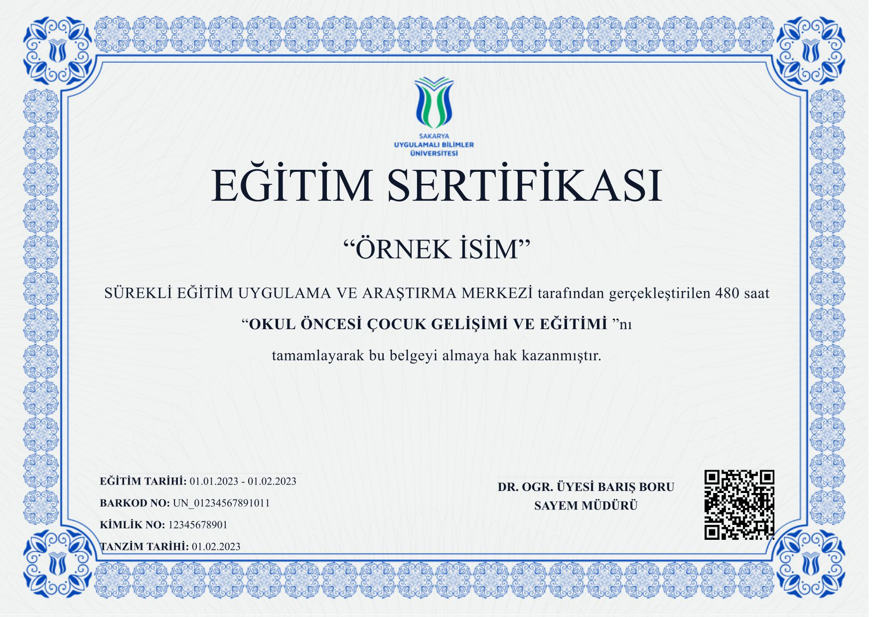 Beslenme Sertifikası